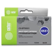  Картридж Cactus T0551 (CS-EPT0551) струйный черный (10мл) для Epson Stylus RX520/Stylus Photo R240 