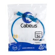  Патч-корд Cabeus (PC-UTP-RJ45-Cat.5e-0.5m-BL) U/UTP, категория 5е, 2xRJ45/8p8c, неэкранированный, синий, PVC, 0.5м 