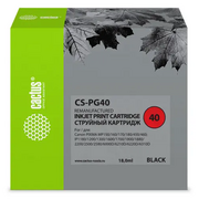  Картридж Cactus PG-40 (CS-PG40) струйный черный (18мл) для Canon Pixma MP150/MP160/MP170/MP180/MP210/MP220/MP450/MP460/MP470/iP1200/iP1300/iP1600/iP 