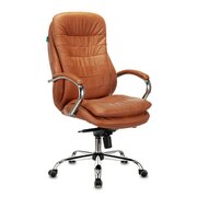  Кресло Бюрократ T-9950/Ontano для руководителя рыжий Leather Ontano кожа крестов. металл хром 