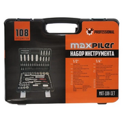  Набор инструментов Maxpiler MXT-108-SET 108 предметов, 1/2" и 1/4", CrV 