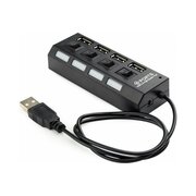  USB-концентратор Gembird UHB-243-AD с подсветкой и выключателем, USB2.0, 4 порта, блистер 