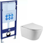  Унитаз с инсталляцией AQUATEK Standard Set Aquatek Бетта с тонким сиденьем soft-close 