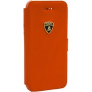  Чехол книга-кейс кожа Lamborghini Diablo для iPhone 5C (оранжевая) 