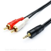  Кабель audio Atcom DC3.5 to 2RCA, 1.5m, mini-jack (M) - 2 тюльпана (M) (от 10шт) 