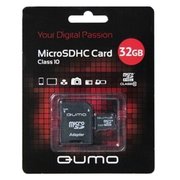  Карта памяти Qumo 8Gb QM8GMICSDHC10 Class 10, SD adapter 