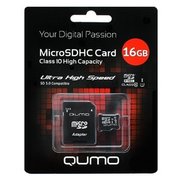  Карта памяти Qumo 32Gb QM32MICSDHC10 Class 10, SD adapter 