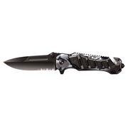  Нож складной Stinger SA-582DW, 90мм черный, рукоять сталь/алюминий камуфляж+черный 