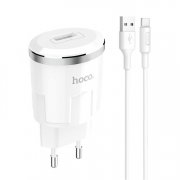 СЗУ HOCO C37A Thunder power single port charger(EU) white + Type-C 