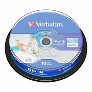  Диск BD-R Verbatim 43804 25Gb 6x Cake Box (10шт) Printable 