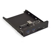  Планка USB на переднюю панель ExeGate U3H-621 EX283578RUS 3,5", 2*USB3.0+1*TypeC+1*SD+TF card, черная, металл, подсоединение к мат. плате 