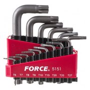  Набор ключей торкс FORCE 5151 Г-образн.Т6-Т60 15 предм. 