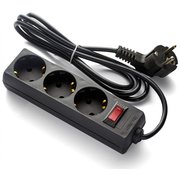  Удлинитель ExeGate EC-3-1.8B EX279345RUS черный 3 евророзетки с заземлением, 1.8м, защита от перегрузки, выключатель с подсветкой 