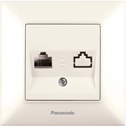  Розетка телефонная Panasonic Arkedia Slim (WNTC04022BG-RU) скрыт. IP20 бежевый (1шт) 
