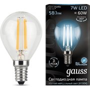  Лампа светодиодная Gauss 105801207 Filament Шар E14 7Вт 4100К 