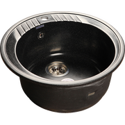  Мойка для кухни GranFest Rondo R-520-Black мрамор 1 чаша без крыла/черный 
