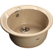  Мойка для кухни GranFest Rondo R-520-Sand мрамор 1 чаша без крыла/песочный 