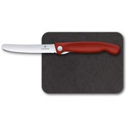  Нож кухонный Victorinox Swiss Classic (6.7191.F1) стальной столовый для овощей лезв.110мм серрейт. заточка красный/черный карт.коробка 