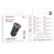  АЗУ BOROFONE BZ22 с двумя портами PD30W + QC3.0 (чёрный) 