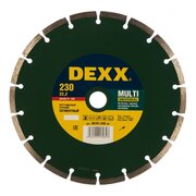 Круг отрезной алмазный универсальный, сегментный, для УШМ DEXX 36701-230_z01 230x7x22,2мм 