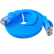  Патч-корд Greenconnect Prof GCR-52877 плоский прямой 7.5m, UTP медь RJ45, кат.6, синий 