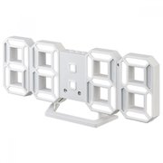  Часы-будильник Perfeo LED Luminous 2, белый корпус / белая подсветка (PF-6111) 