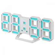  Часы-будильник Perfeo LED Luminous 2, белый корпус / синяя подсветка (PF-6111) 