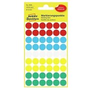  Этикетки Avery Zweckform 3088 54шт на листе диаметр 12мм/70г/м2/5л./ассорти самоклей. универсальная 
