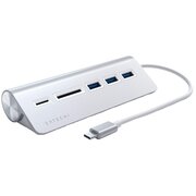  USB-концентратор Satechi ST-TCHCRS Type-C Aluminum USB Hub Micro/SD Card Reader with White Cable Silver 