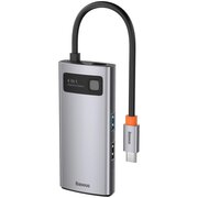  USB Hub Baseus Metal Gleam (CAHUB-CY0G) 4-in-1 Multifunctional Type-C HUB Docking Station U2.0+U3.0+HDMI+C Gray 