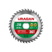  Диск пильный URAGAN Optima 36801-210-32-36_z01 по дереву 210х32/30мм 36Т 