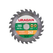  Диск пильный URAGAN Fast 36800-190-30-24_z01 по дереву 190х30/20мм 24Т 