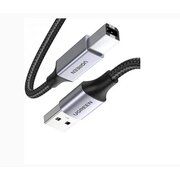  Кабель UGREEN US369 80802 USB-A to USB-B Printer Cable Alu Case Braided 1.5m Black 