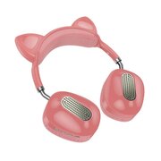  Наушники полноразмерные bluetooth HOCO ESD13 Skill cat ear BT headphones (розовый) 