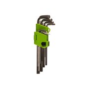  Набор ключей имбусовых СИБРТЕХ 12318 HEX, 1,5–10мм, 45x, закаленные, 9шт, удлиненные , никель 