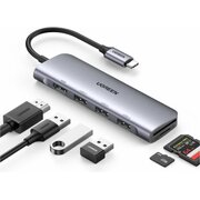  Док-станция Ugreen CM511 (20956A) Type C to HDMI +USB 3.0*3 + SD/TF Converter without PD 