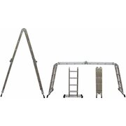  Лестница-трансформер FIT 65450 алюминиевая, 4 секции х 4 ступени, вес 14,2кг 
