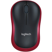  Мышь Logitech M186 (910-004133) черный/красный оптическая 1000dpi беспроводная 