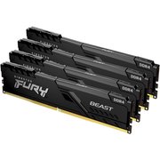  ОЗУ Kingston KF432C16BBK4/64 DDR4 DIMM 64Gb PC25600, 3200Mhz, FURY Beast Black CL16 (Kit of 4) (KF432C16BBK4/64) (retail) 