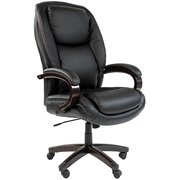  Офисное кресло Chairman 408 Россия кожа+PU черн. 