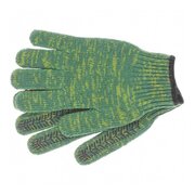  Перчатки Сибртех 68184 трикотажные усиленные, гелевое ПВХ-покрытие, 7 класс, зеленые, Россия 