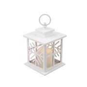  Декоративный фонарь NEON-NIGHT 513-043 со свечкой, 12х12х18см, белый со снежинкой, теплый 