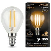  Лампа светодиодная Gauss 105801107 Filament Шар E14 7Вт 2700К 