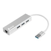  Хаб Greenconnect GCR-AP05 USB 3.0 Хаб на 3 порта+10/100Mbps Ethernet Network metall 