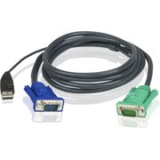  Кабель KVM Aten 2L-5201U USB(тип А Male)+HDB15(Male) --SPHD15(Male) 1,2м черный 