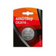  Батарейка Smartbuy CR2016, 2016, SBBL-2016-1B, литиевая (SBBL-2016-1B) блистер 1 шт 