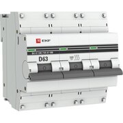  Автоматический выключатель EKF ВА 47-100 PROxima mcb47100-3-63D-pro 3P 63А D 10kA 