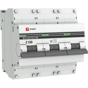  Автоматический выключатель EKF ВА 47-100 PROxima mcb47100-3-100C-pro 3P 100А C 10kA 