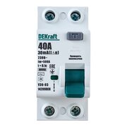  ВДТ DEKraft УЗО-03 14209DEK 2P 40А 30мА AC 6кА 