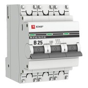  Автоматический выключатель EKF ВА 47-63 PROxima mcb4763-3-25B-pro 3P 25А В 4,5kA 